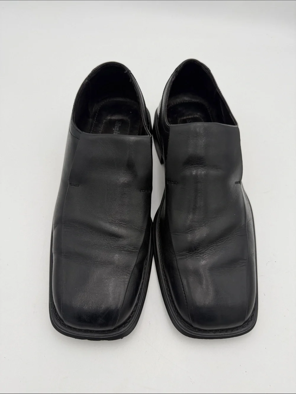 Stephan bossi Men's Black Slip-On Dress Shoes 10.5M casual office Y2K grandpa